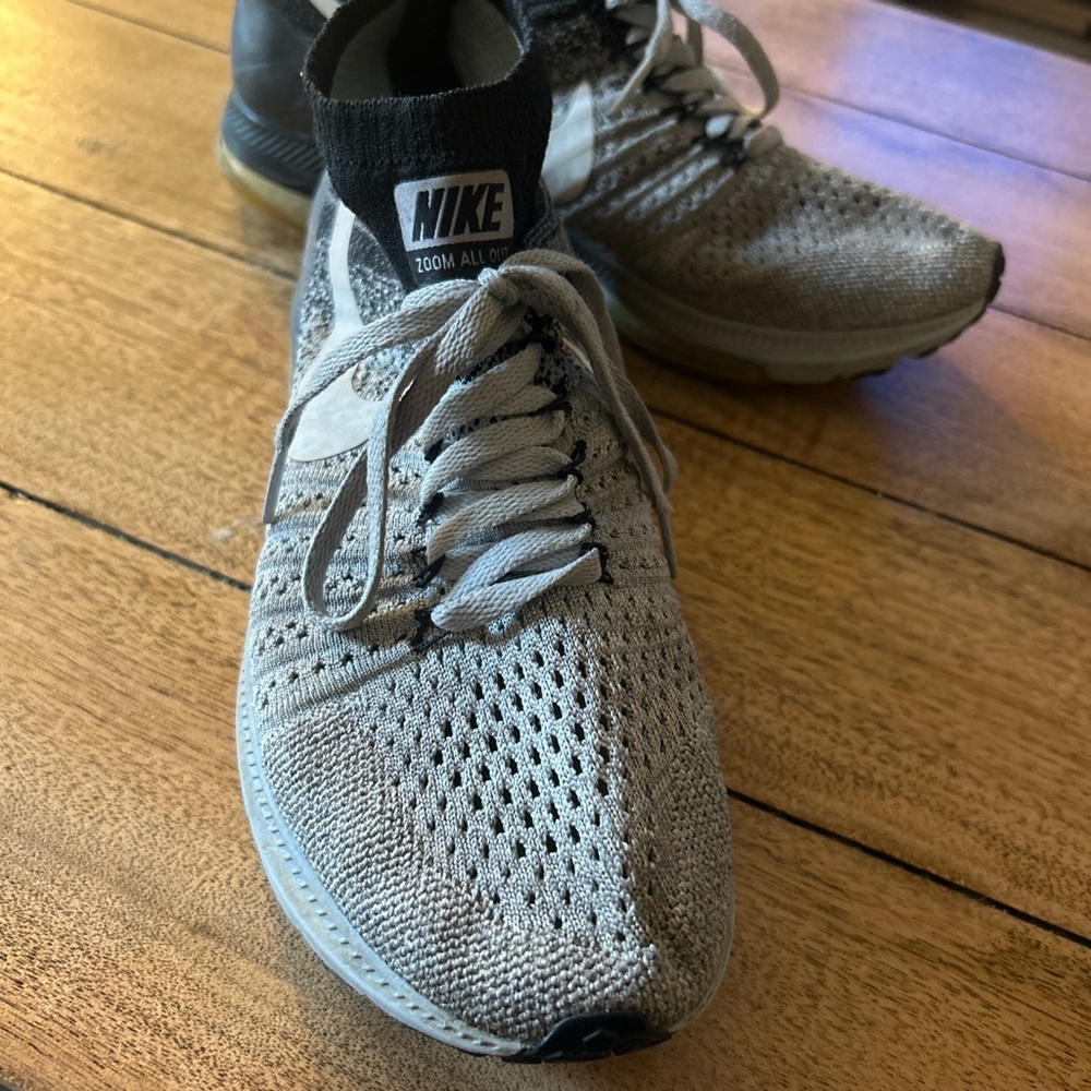 Nike Women's Gray and Black Zoom All Out Flyknit Sneakers
